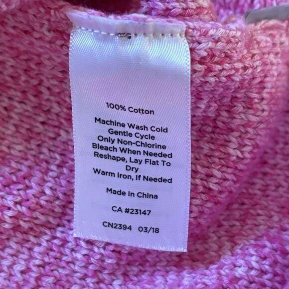 T by Talbots Large Sweater Knit Bateau Neck 100% Cotton Pink Classic Cozy Basic - Picture 8 of 8